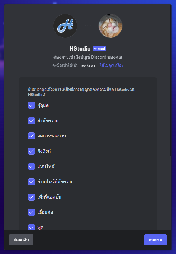 Authorize the bot to enter the server